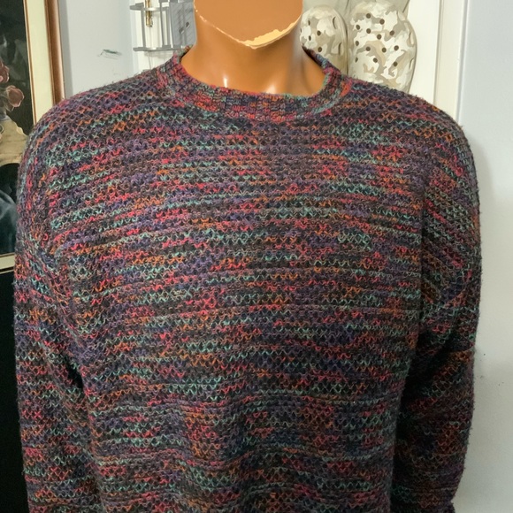Vintage Bellagio Italy Multicolored 3D Artsy Crewneck Pullover Sweater - Picture 9 of 9